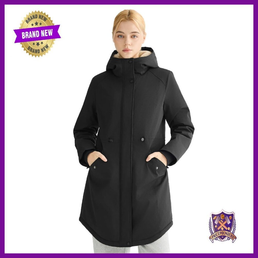 Women's Thick Fleece Lined Waterproof Puffer Parka Jacket with Hood